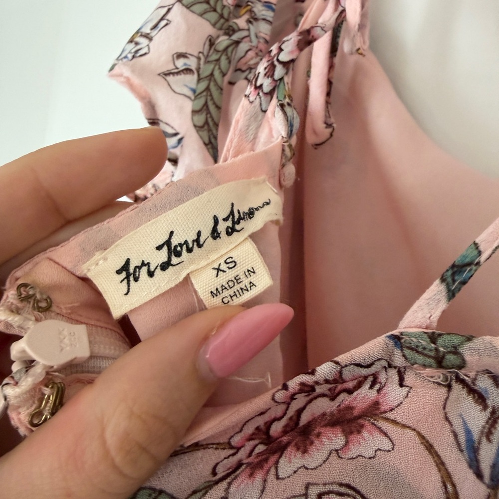 For Love And Lemons Pink Floral Mini Dress Vintage - Picture 3 of 3